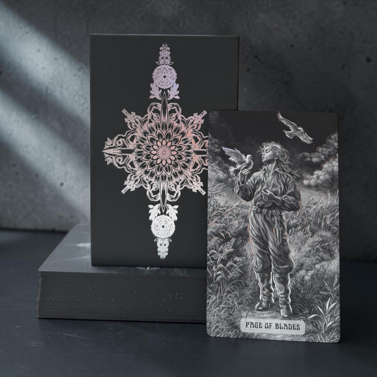 Caminante Tarot Deck | Silver Foil | Blackcore Cardstock | Black Matte Edges