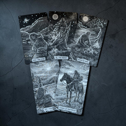 Caminante Tarot Deck | Silver Foil | Blackcore Cardstock | Black Matte Edges